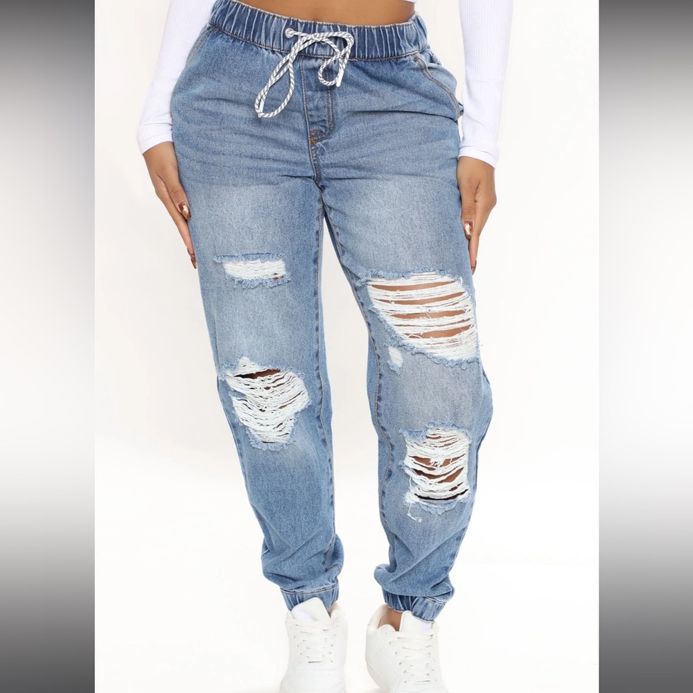 Relaxed denim joggers